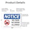 Signmission No Food No Drink Allowed, 10 in W x Rectangle, Plastic OS-2PACK-NS-P-710-L-16123 - alternate 4